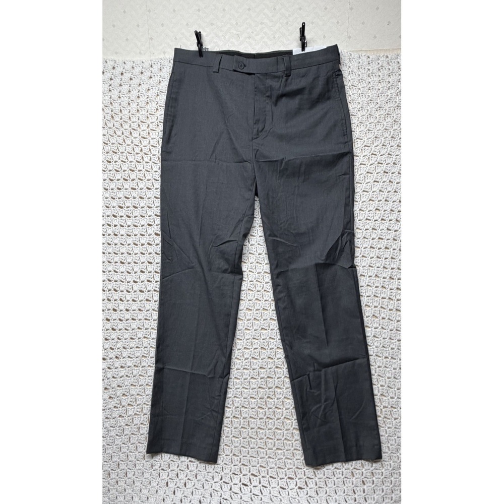 Calvin Klein Dress Pant Mens W34 L32 Gray Wrinkle Resistant Business Casual